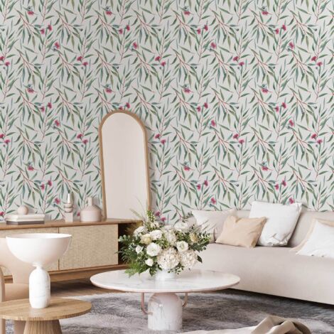 Papel pintado - Capullos de flores rosas (1/5)