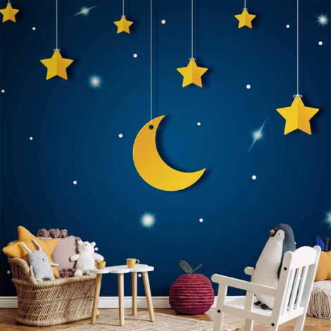 Fotomural - Cielo - paisaje nocturno con estrellas y luna para niños (1/5)