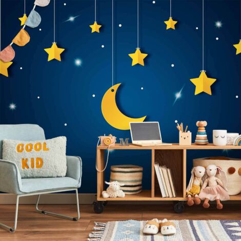 Fotomural - Cielo - paisaje nocturno con estrellas y luna para niños (1/5)