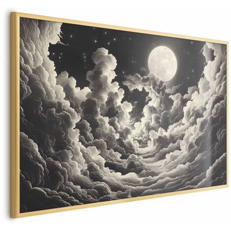Póster - La luna y las estrellas cantan entre las grandes nubes (1/4)