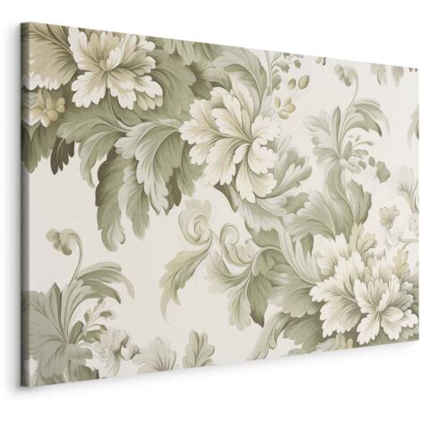 Imagen - Flores retro vintage en suaves tonos crema y verde / Flores vintage en tonos claros (1/3)