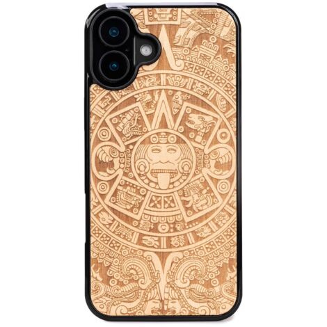 Funda de madera Bewood para iPhone 16 Plus CALENDARIO AZTECA ANIEGRE (1/5)