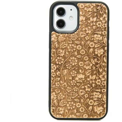 Funda de madera para iPhone 12 Mini FLORES SILVESTRES ANIEGRE (1/3)