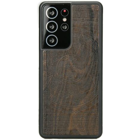 Funda de madera para Samsung Galaxy S21 Ultra CALENDARIO AZTECA ZIRICOTE (1/3)