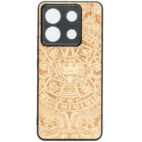 Funda de madera Bewood para Xiaomi Redmi Note 13 Pro 5G CALENDARIO AZTECA ANIEGRE (1/2)