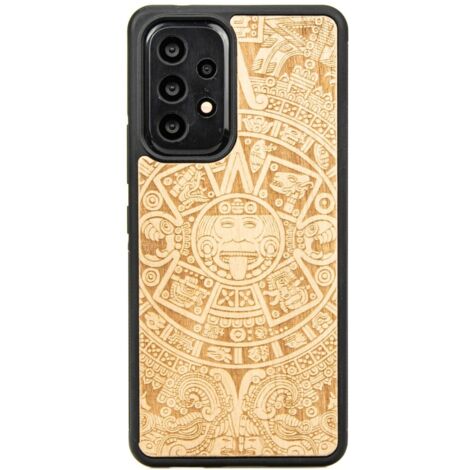 Funda de madera para Samsung Galaxy A73 5G CALENDARIO AZTECA ANIEGRE (1/4)