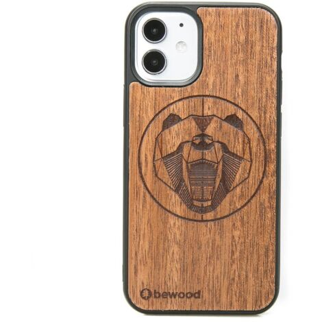 Funda de madera para iPhone 12 Mini MERBAU BEAR (1/3)