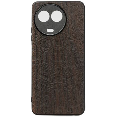 Funda de madera Bewood para Realme 11 5G con calendario azteca y circonitas (1/2)