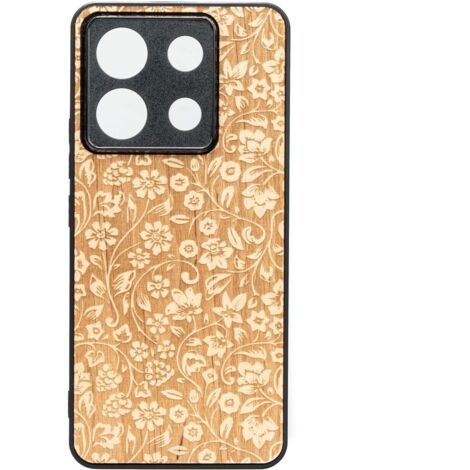 Funda de madera Bewood para Xiaomi Redmi Note 13 5G WILD FLOWERS ANIEGRE (1/2)