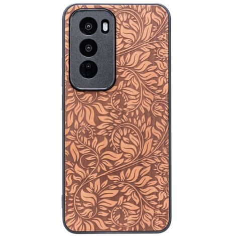 Funda de madera Bewood para Oppo Reno 12 Pro 5G con diseño de hojas de manzana (1/5)