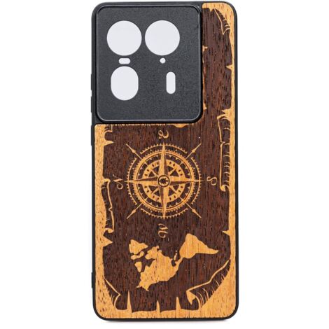 Funda de madera Bewood para Motorola Edge 50 Ultra WIND ROSE MERBAU (1/2)