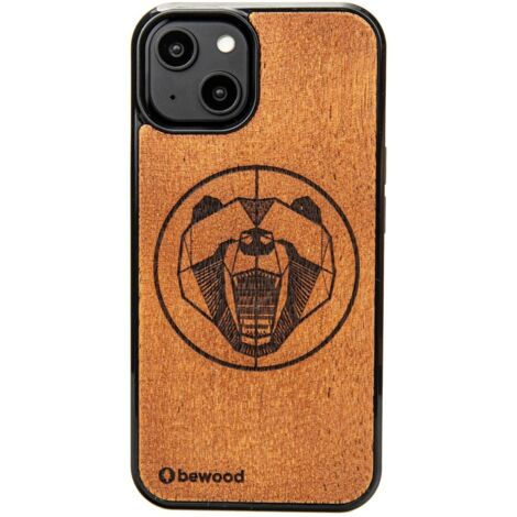 Funda de madera Bewood para iPhone 15 con diseño de oso Merbau (1/5)