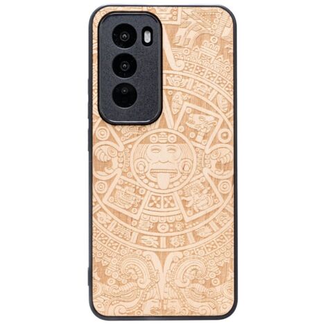 Funda de madera Bewood para Oppo Reno 12 5G CALENDARIO AZTECA ANIEGRE (1/5)