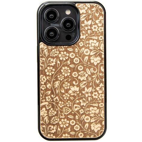 Funda de madera Bewood para iPhone 14 Pro FLORES SILVESTRES ANIEGRE (1/5)