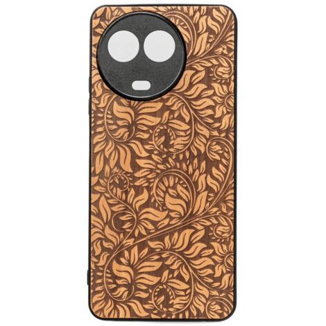 Funda de madera Bewood para Realme 11 5G con diseño de hojas de manzana (1/2)