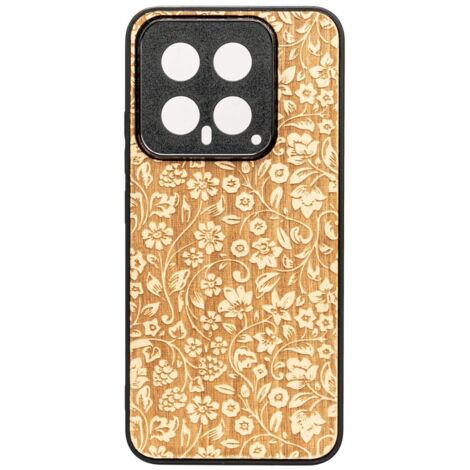 Funda de madera Bewood para Xiaomi 14 Pro WILD FLOWERS ANIEGRE (1/2)