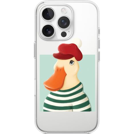 Funda para iPhone 16 Pro, transparente, silicona Flexi, pato (1/5)