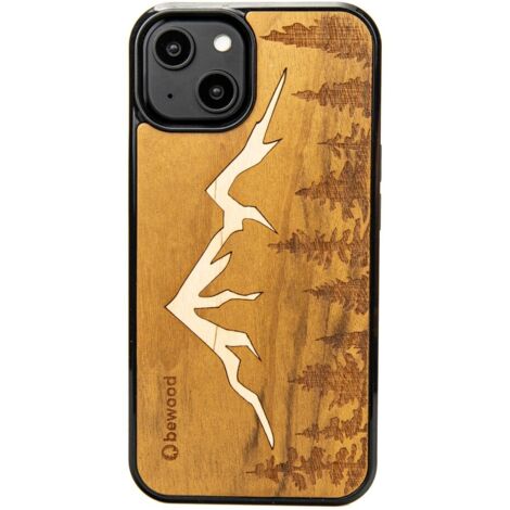 Funda de madera Bewood para iPhone 14 MONTAÑAS IMBUIA (1/5)