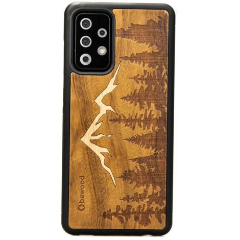Funda de madera para Samsung Galaxy A52/A52s 5G MOUNTAINS IMBUIA (1/4)