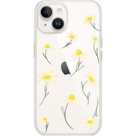 Funda para iPhone 13 Mini, transparente, silicona flexible, margaritas (1/5)
