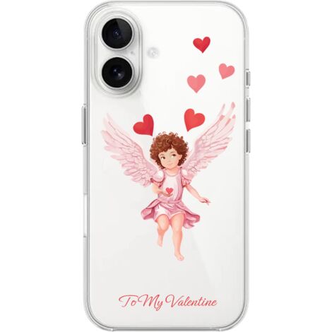 Funda para iPhone 16, transparente, silicona Flexi, cupido (1/5)