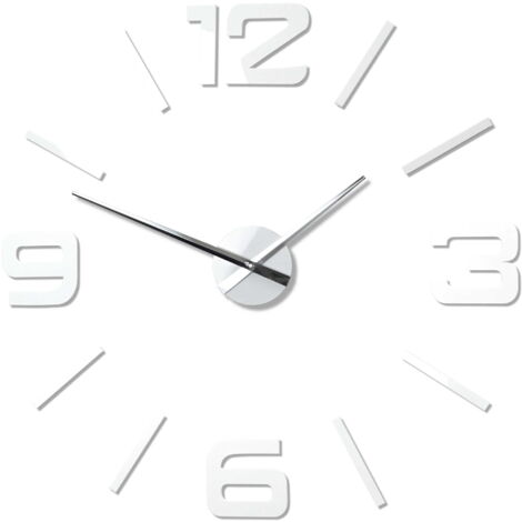 Reloj adhesivo grande, blanco y admirable para bricolaje