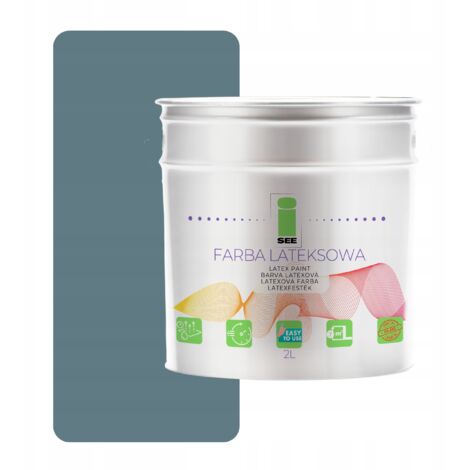 Pintura de látex para paredes interiores, gris azulado, 2 litros. Producto POL. (1/5)