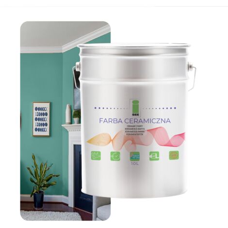 PINTURA CERÁMICA PARA PARED LAVABLE VERDE PASTEL 10L RESISTENTE A LAS MANCHAS (1/5)