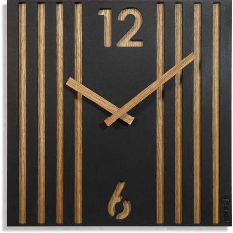 Reloj de pared negro para salón Lamele 30 cm