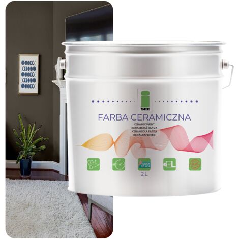PINTURA CERÁMICA PARA PAREDES, LAVABLE, CUARZO GRIS, 2 L, RESISTENTE A LAS MANCHAS (1/5)