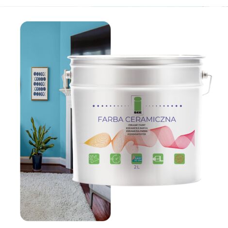 PINTURA CERÁMICA PARA PAREDES, LAVABLE, AZUL, 2 L, RESISTENTE A LAS MANCHAS (1/5)