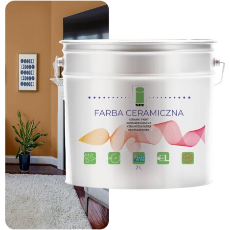 PINTURA CERÁMICA PARA PAREDES, LAVABLE, BEIGE PASTEL, 2 L, RESISTENTE A LAS MANCHAS (1/5)