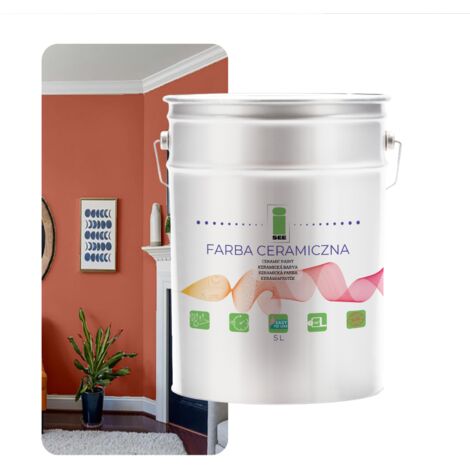 PINTURA CERÁMICA PARA PAREDES, LAVABLE, ROJO LADRILLO, CLARO, 5L, FABRICANTE