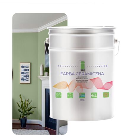 PINTURA CERÁMICA PARA PAREDES LAVABLE VERDE SALVIA 10L RESISTENTE A LAS MANCHAS (1/5)