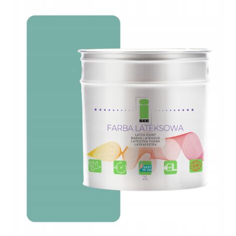 Pintura de látex para paredes interiores verde pastel 2L Polonia (1/5)