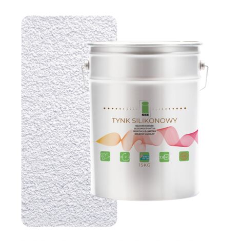 Revestimiento exterior de silicona para fachadas, color blanco nieve, 1,5 mm, calidad premium, 15 kg