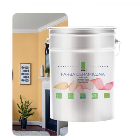 PINTURA CERÁMICA PARA PAREDES, LAVABLE, ARENOSA, 10 L, RESISTENTE A LAS MANCHAS (1/5)