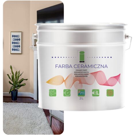PINTURA CERÁMICA PARA PAREDES LAVABLE BEIGE PASTEL CLARO 2L RESISTENTE A LAS MANCHAS (1/5)