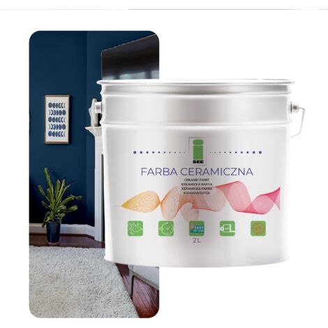 PINTURA CERÁMICA PARA PAREDES, LAVABLE, AZUL MARINO, 2 L, RESISTENTE A LAS MANCHAS (1/5)