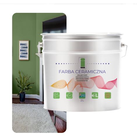 PINTURA CERÁMICA PARA PARED LAVABLE VERDE OLIVA 2L RESISTENTE A LAS MANCHAS (1/5)