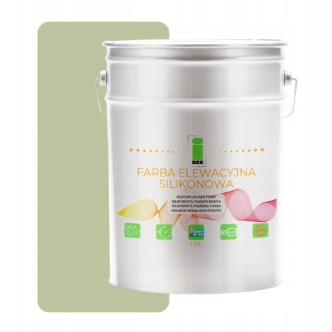 Pintura de silicona para fachadas, verde pistacho claro, 10 l