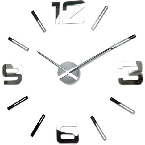 Reloj adhesivo de espejo grande para bricolaje (100-130 cm)