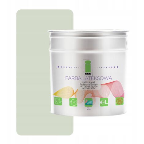 Pintura de látex para paredes interiores verde pastel 2L Polonia (1/5)