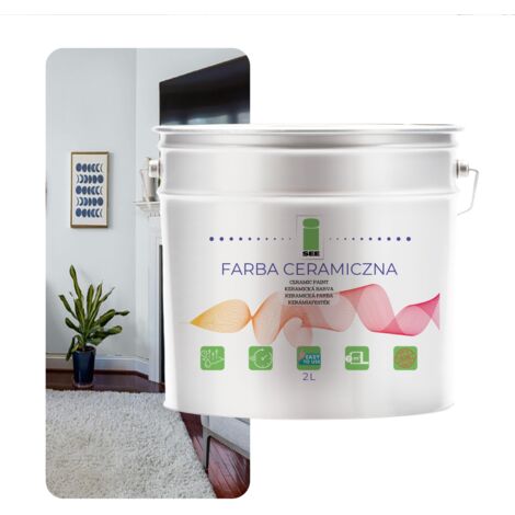 PINTURA CERÁMICA PARA PAREDES LAVABLE BLANCO AZULADO ROTO 2L RESISTENTE A LAS MANCHAS
