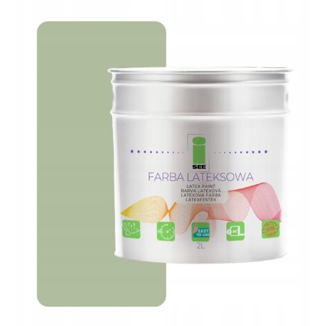 Pintura de látex para paredes interiores, verde salvia, 2 litros, Polonia