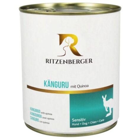 Canguro con quinoa 800 g  Edición veterinaria  Comida húmeda para perros con alergias  Ritzenberger Edición veterinaria