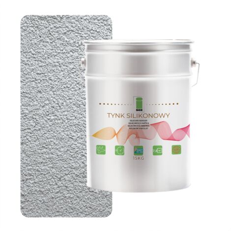 Revestimiento exterior de silicona para fachadas, gris claro, 1,5 mm, calidad superior, 15 kg (1/5)