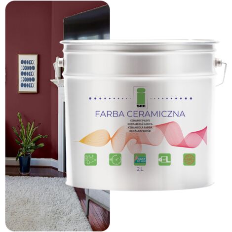PINTURA CERÁMICA PARA PAREDES, LAVABLE, MARRÓN CÁLIDO, 2 L, RESISTENTE A LAS MANCHAS (1/5)