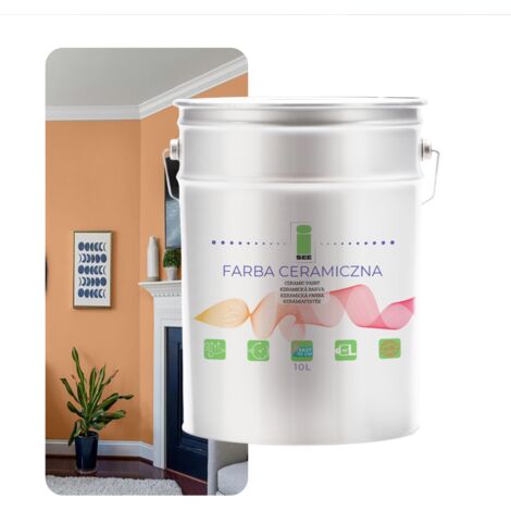 Pintura cerámica para paredes, color beige, lavable, en polvo, tono oscuro, 10 L (1/5)