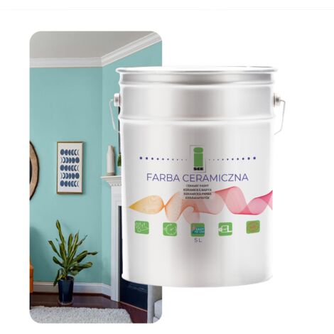 PINTURA CERÁMICA PARA PARED LAVABLE AZUL TURQUESA 5L RESISTENTE A LAS MANCHAS